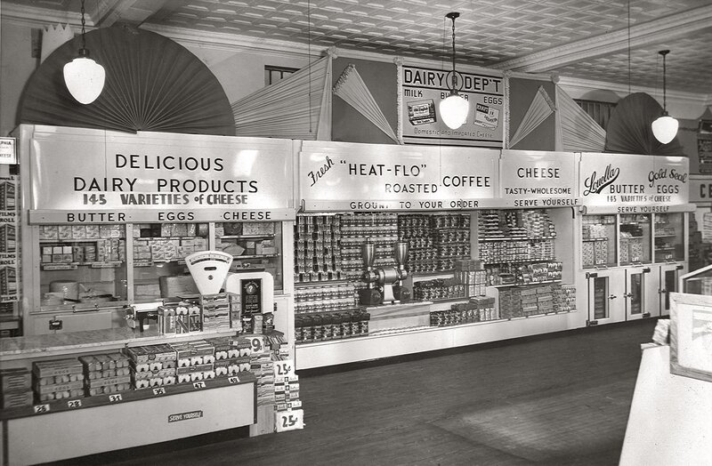 Grocery store dairy section