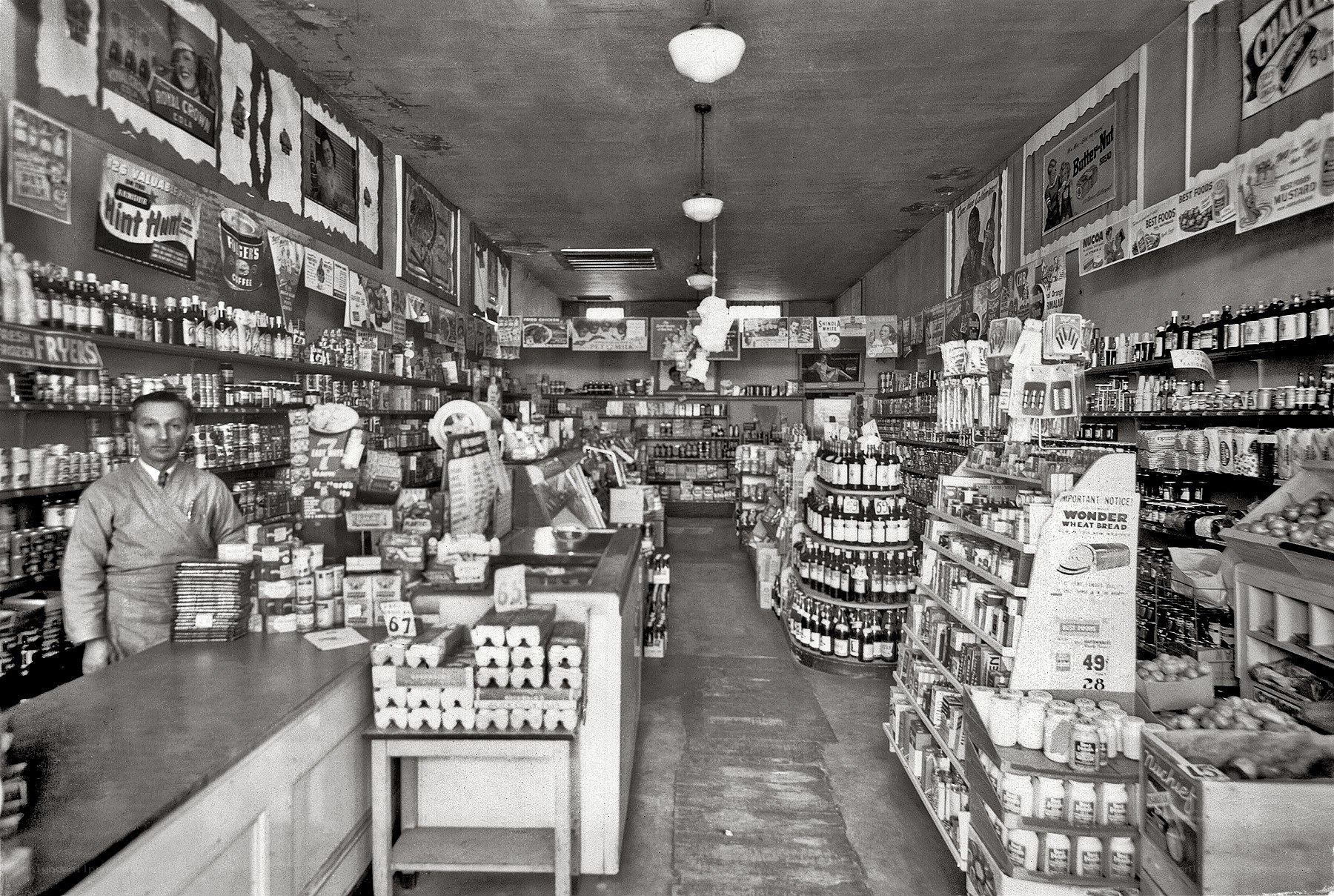 Grocery store interior from the past