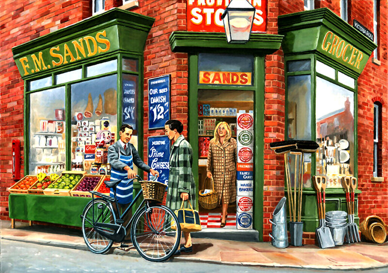 Grocery Store Scene — Red