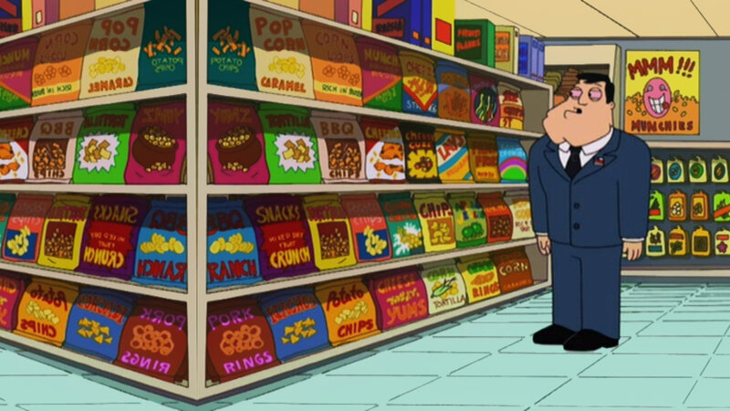 Grocery store snack aisle