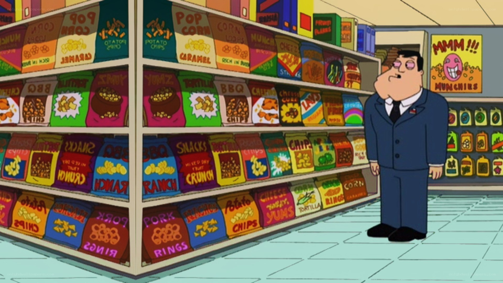 Grocery store snack aisle