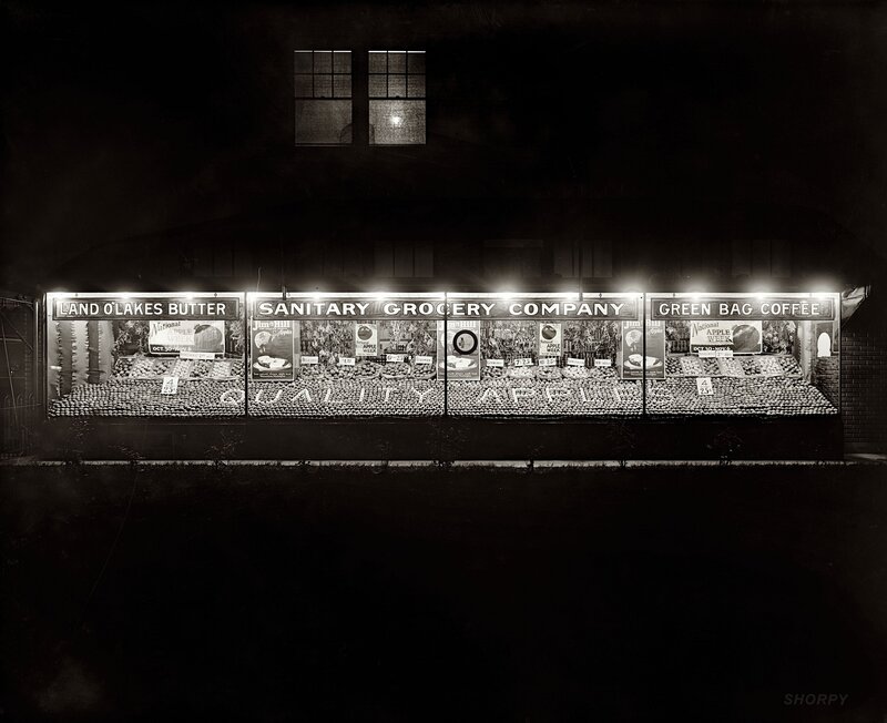 Grocery Store Window at Night