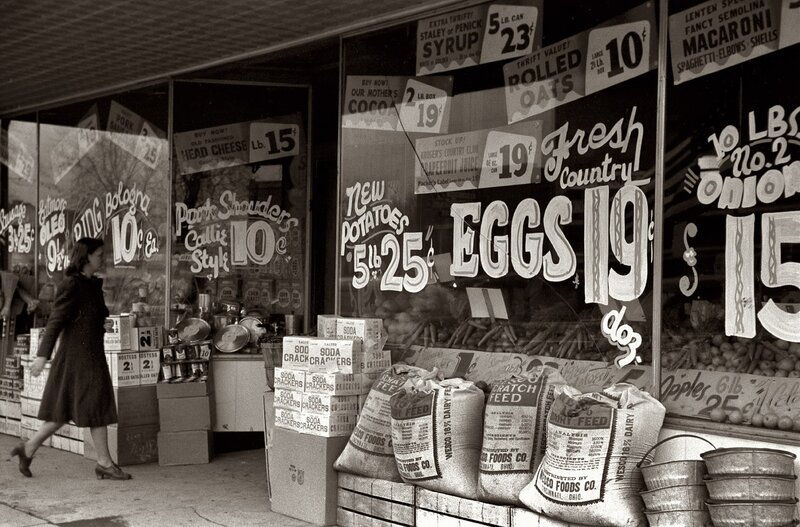 Grocery store window display