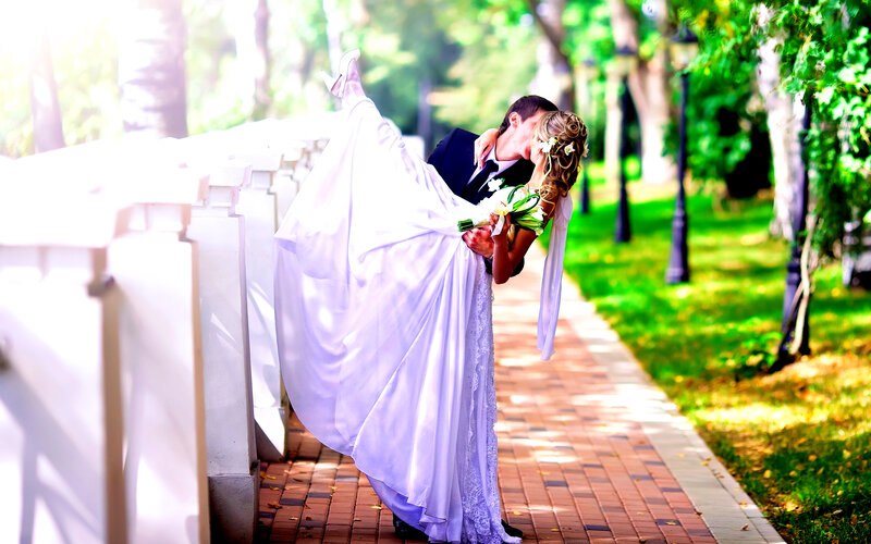 Groom Kissing Bride