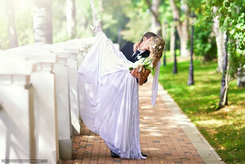 Groom Lifting Bride — White, Romantic