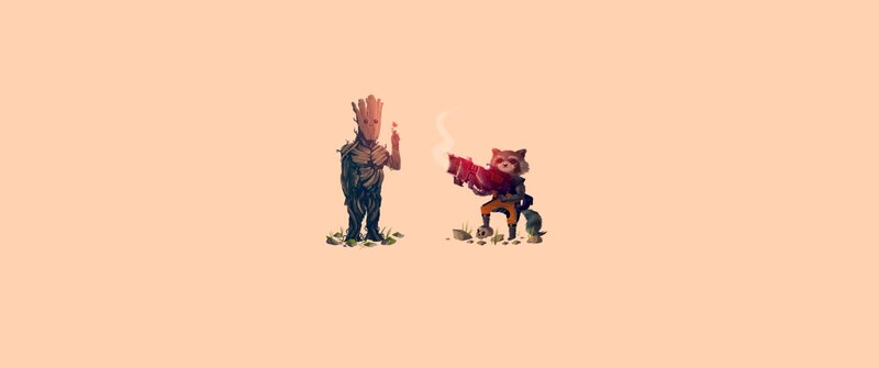 Groot and Rocket Raccoon