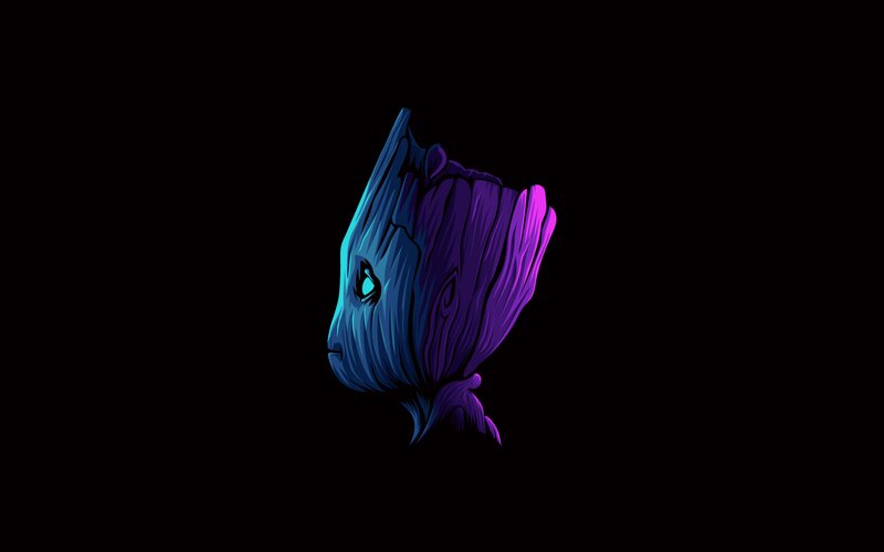 Groot Character Head — Blue, Mysterious