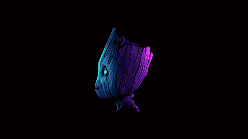 Groot Character Head — Blue