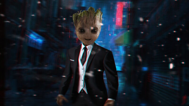Groot in a Suit