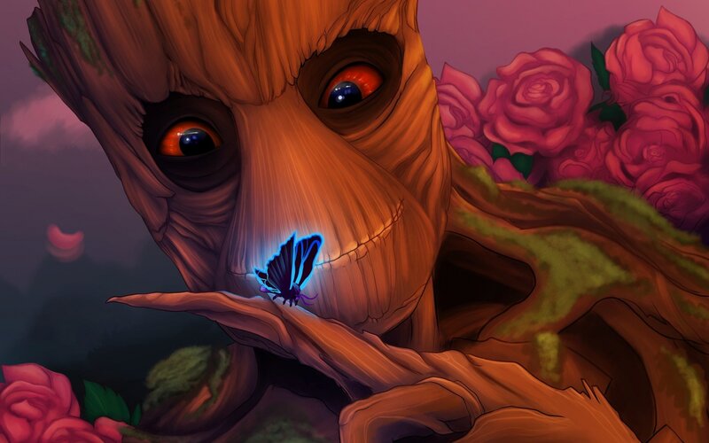 Groot with Butterfly