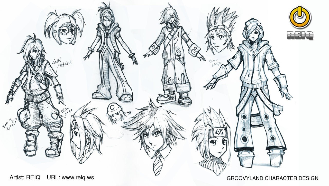 Groovyland character design sketches