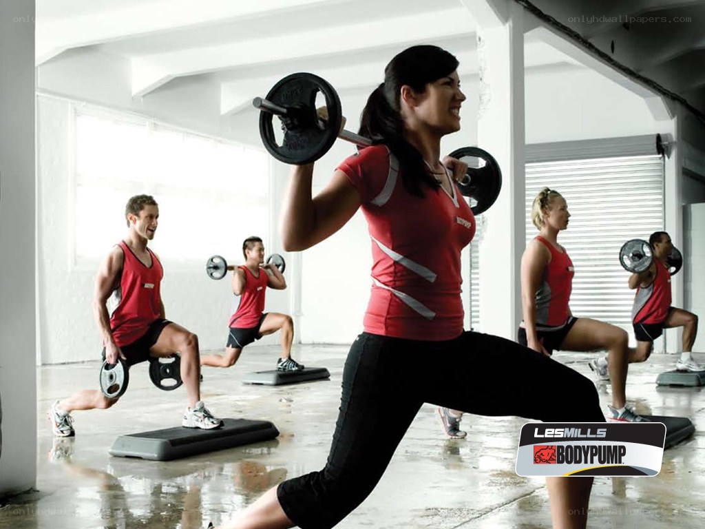 group fitness class with weights