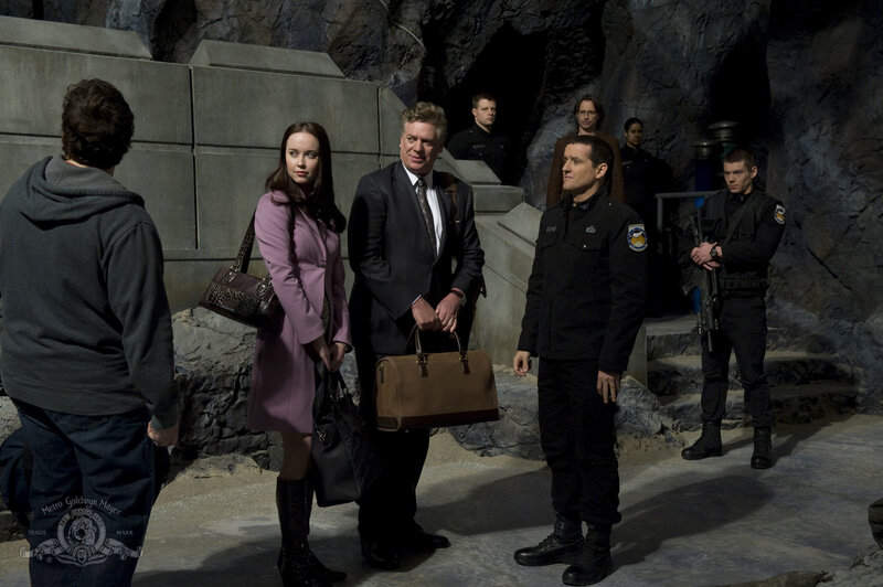 Group in a cave-like facility