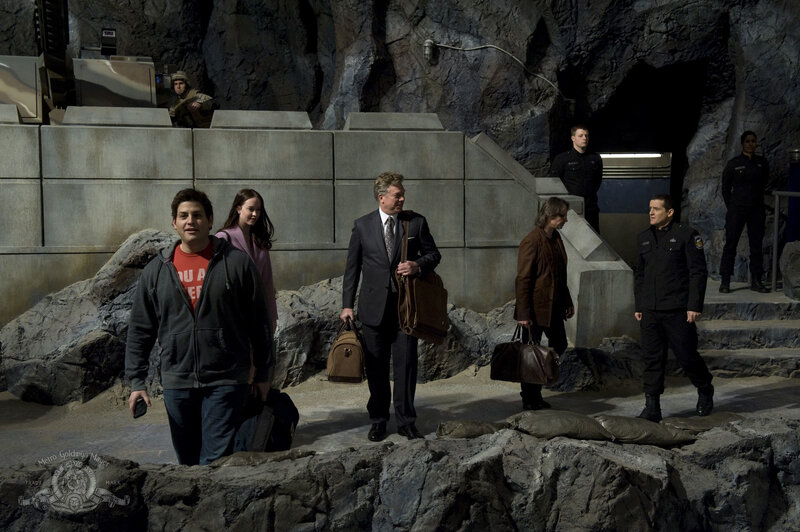 Group in a cave-like facility