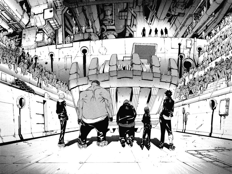Group in a large arena