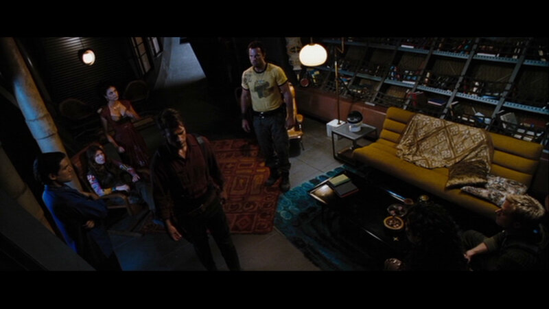 Group in dimly lit room
