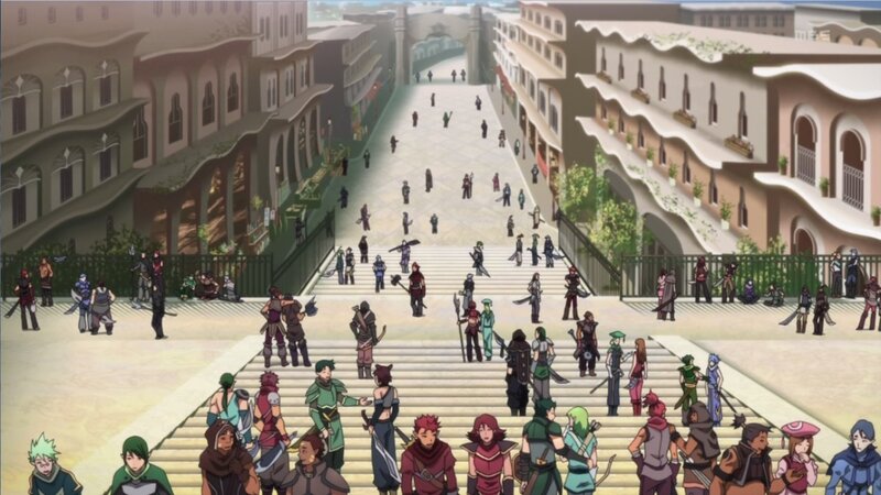 Group of Adventurers in Plaza