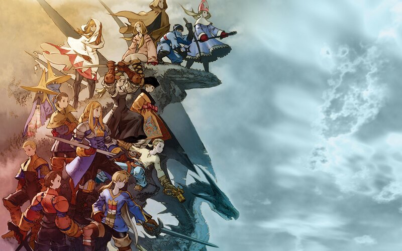 Group of Adventurers on Cliff — Blue, Dramatic