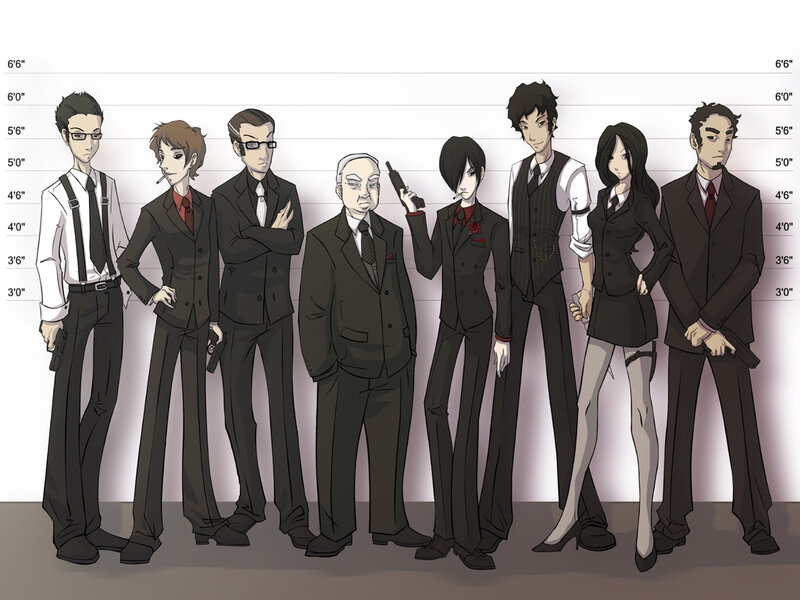 Group of Animated Characters — Black, Serious
