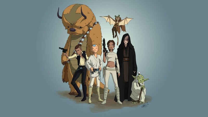 Group of Animated Characters — Blue, Calm, Digital Art