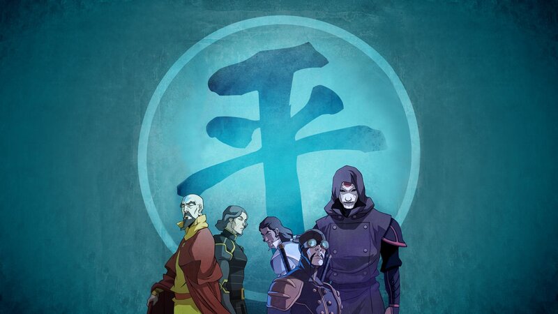 Group of Animated Characters — Blue, Dramatic, Anime, Mask