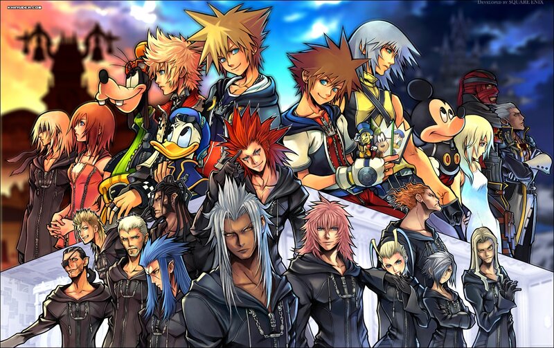 Group of Animated Characters — Blue, Dramatic, Sunset, Anime