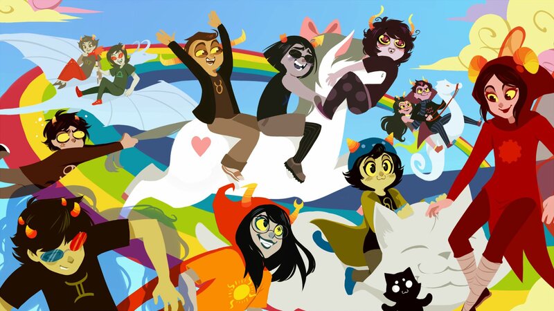 Group of Animated Characters — Blue, Joyful, Afternoon