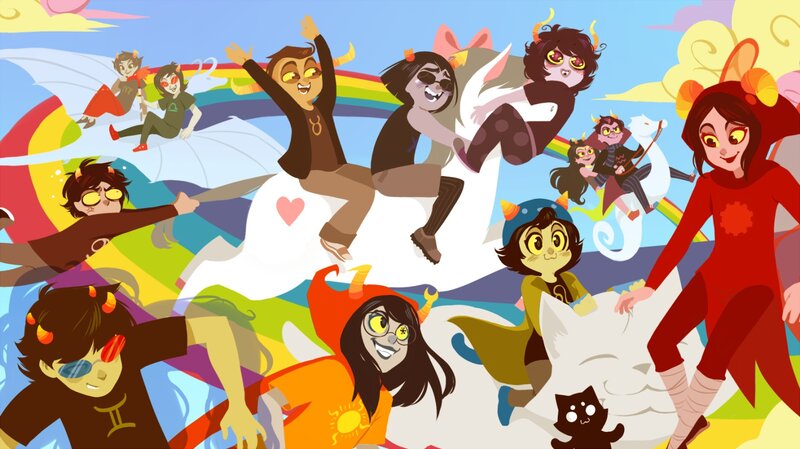 Group of Animated Characters — Blue, Joyful, Whimsical