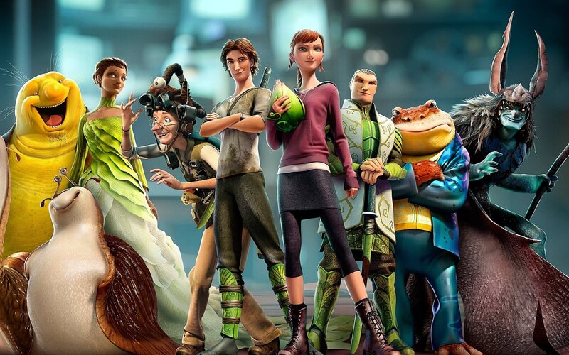 Group of Animated Characters — Green, Adventurous, 3d Render, Snail, Frog, Alien