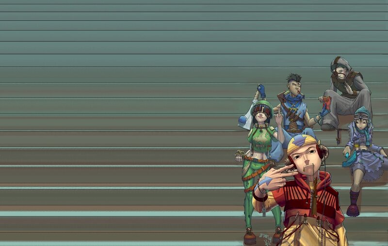 Group of Animated Characters — Green, Neutral