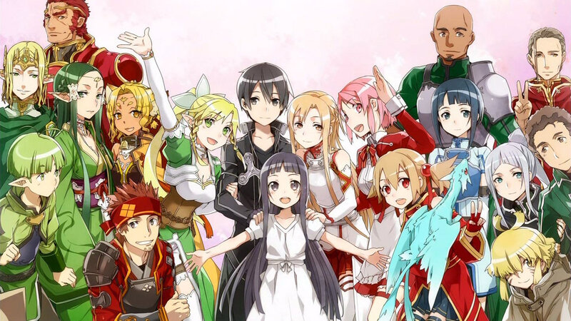 Group of Animated Characters — Pink, Cheerful