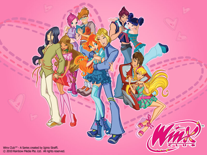 Group of Animated Characters — Pink