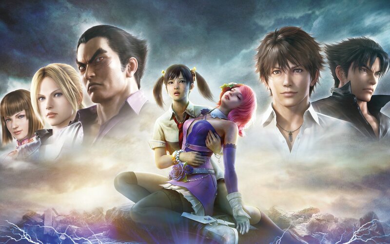 Group of Animated Characters — Purple, Dramatic, Digital Art, Clouds, Rocks