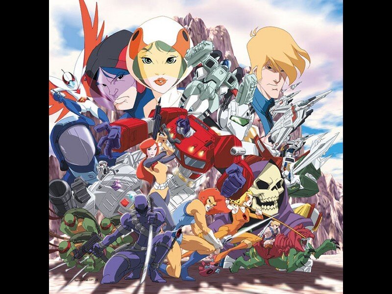 Group of Animated Characters — Red, Dramatic