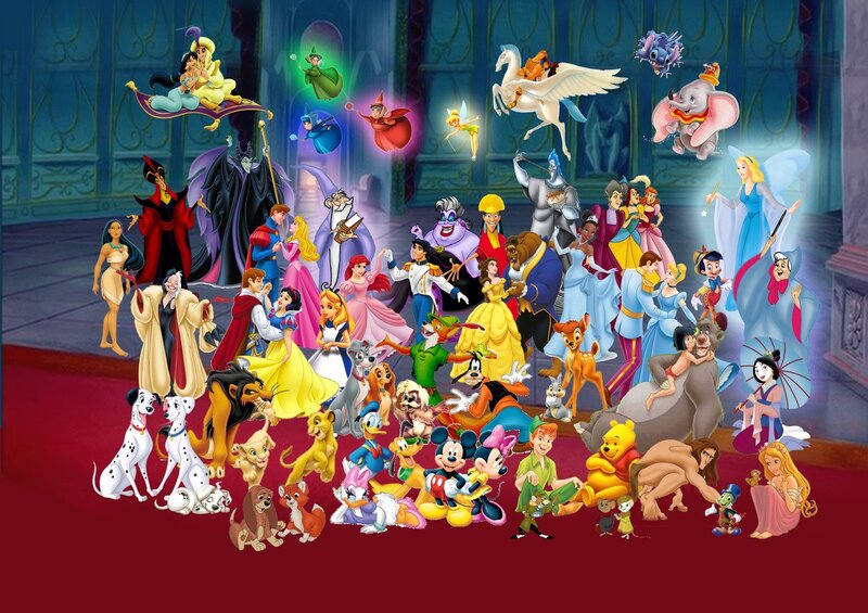 Group of Animated Characters — Red, Festive