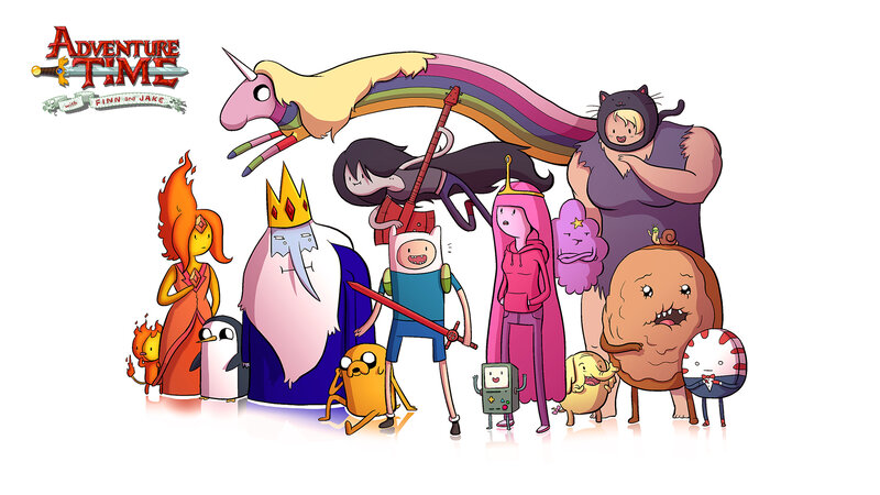 Group of Animated Characters — White, Playful