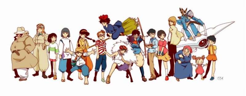 Group of Animated Characters — White