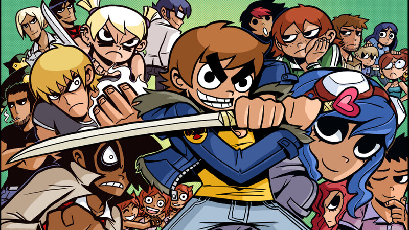 Group of animated characters with swords