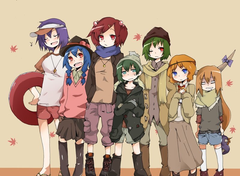 Group of Anime Characters — Beige