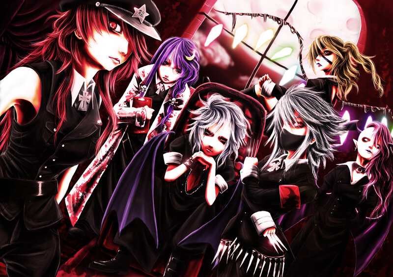 Group of Anime Characters — Black, Dark
