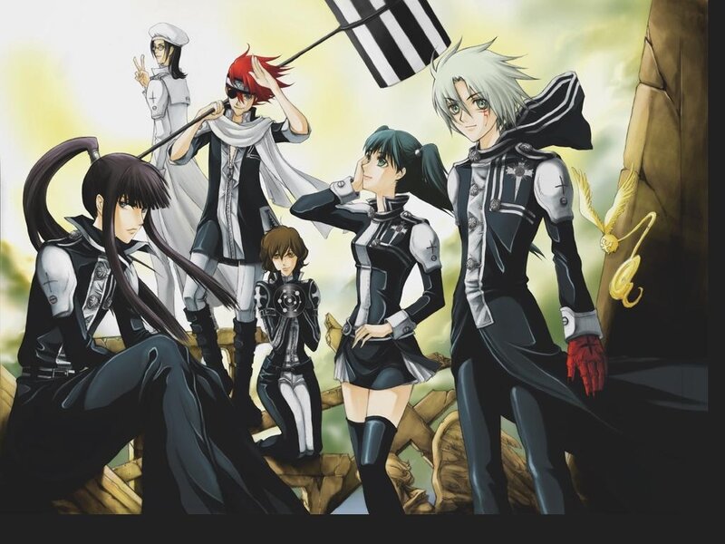 Group of Anime Characters — Black, Dramatic, Afternoon