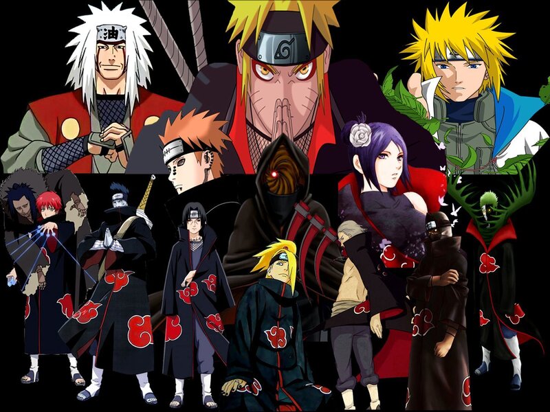 Group of Anime Characters — Black, Dramatic, Akatsuki Members