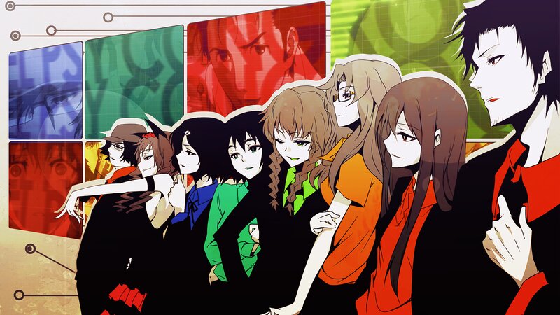 Group of Anime Characters — Black, Dramatic, Anime Art, Background Panels
