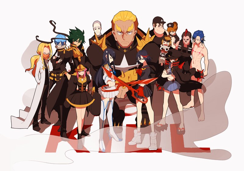 Group of Anime Characters — Black, Dramatic, Anime Characters, Scissors