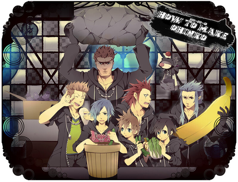 Group of Anime Characters — Black, Dramatic, Banana