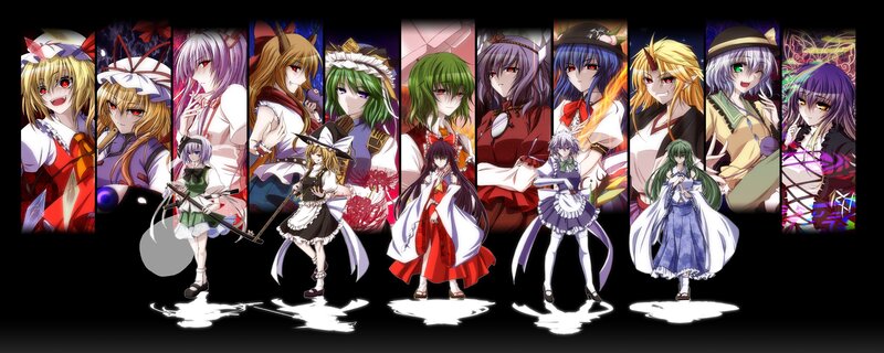 Group of Anime Characters — Black, Dramatic, Digital Art, Fantasy
