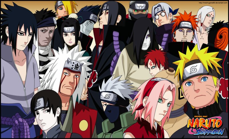 Group of Anime Characters — Black, Dramatic, Headbands