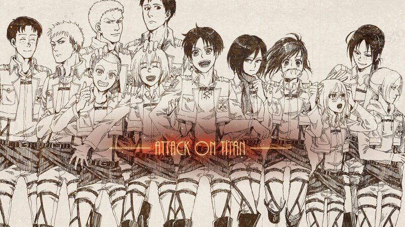 Group of Anime Characters — Black, Dramatic, Manga, Military Uniforms