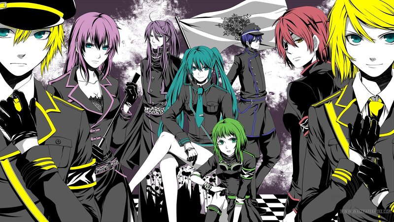 Group of Anime Characters — Black, Dramatic, Military Uniforms