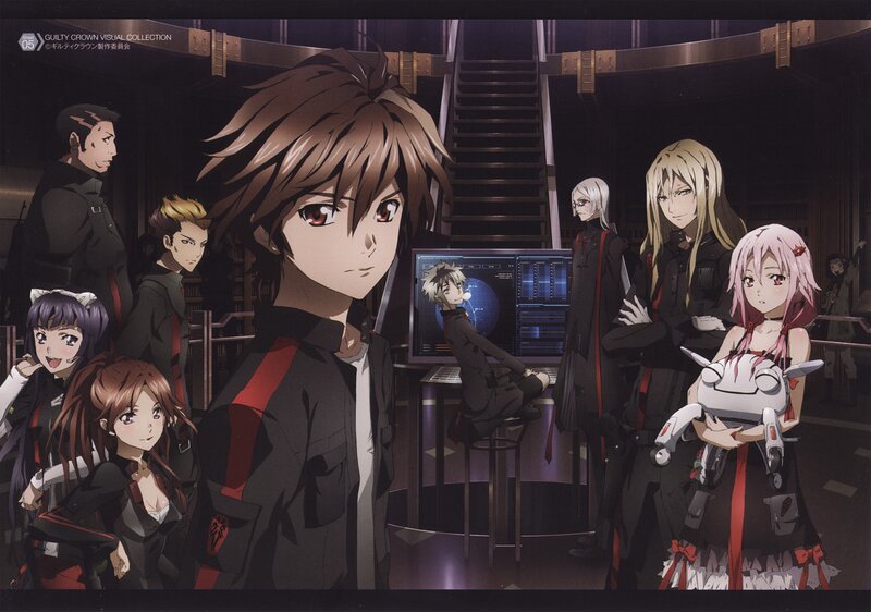Group of Anime Characters — Black, Dramatic, Night, Computer Screen